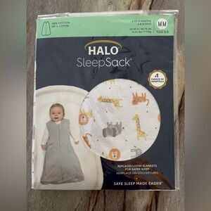 Halo SleepSack with Animal Design in Gray and Orange